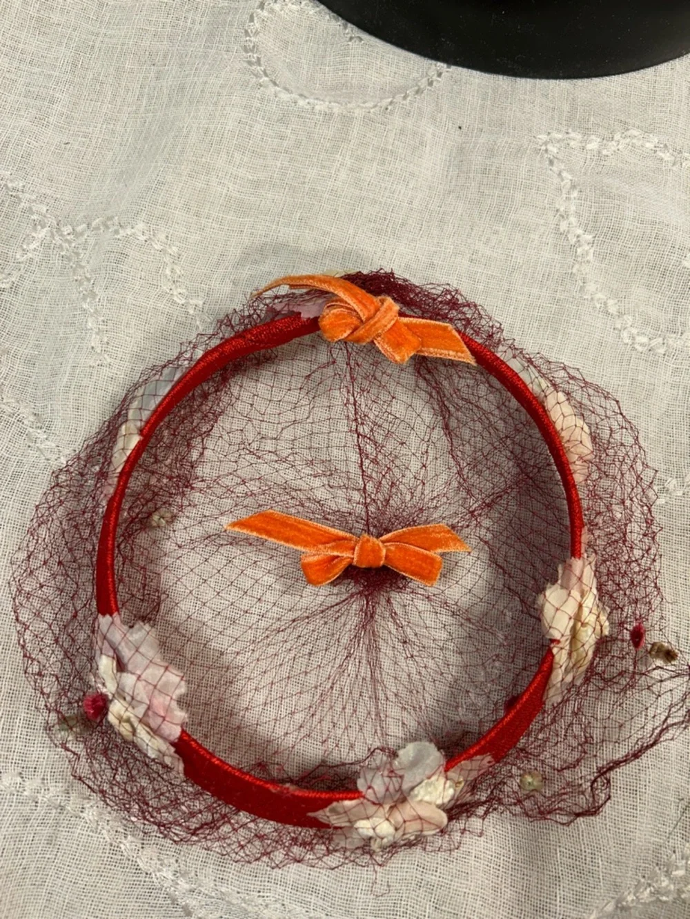 Vintage floral flower headpiece halo piece - Picture 6 of 8